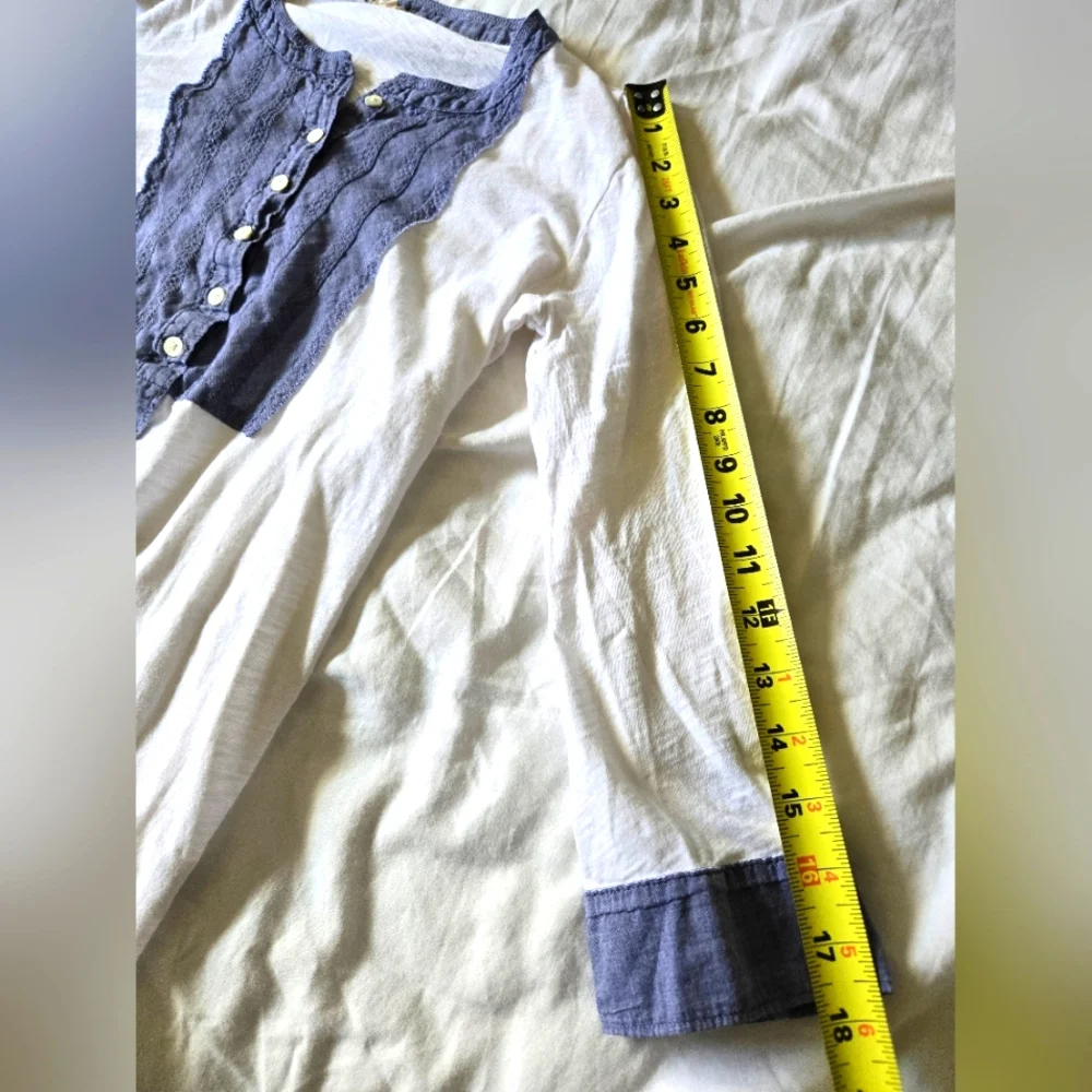 J. Crew Womens Cotton 3/4 Sleeve Top Size XS